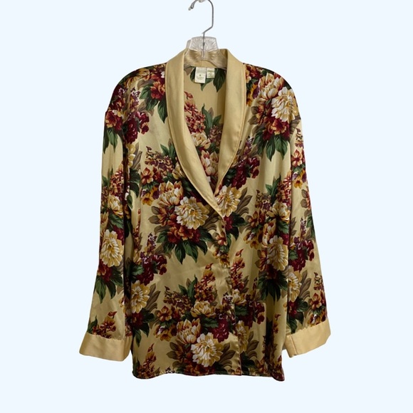 Vintage Victoria’s Secret Floral Button Down Pajama Top Night Gown Dress Medium - Picture 1 of 5